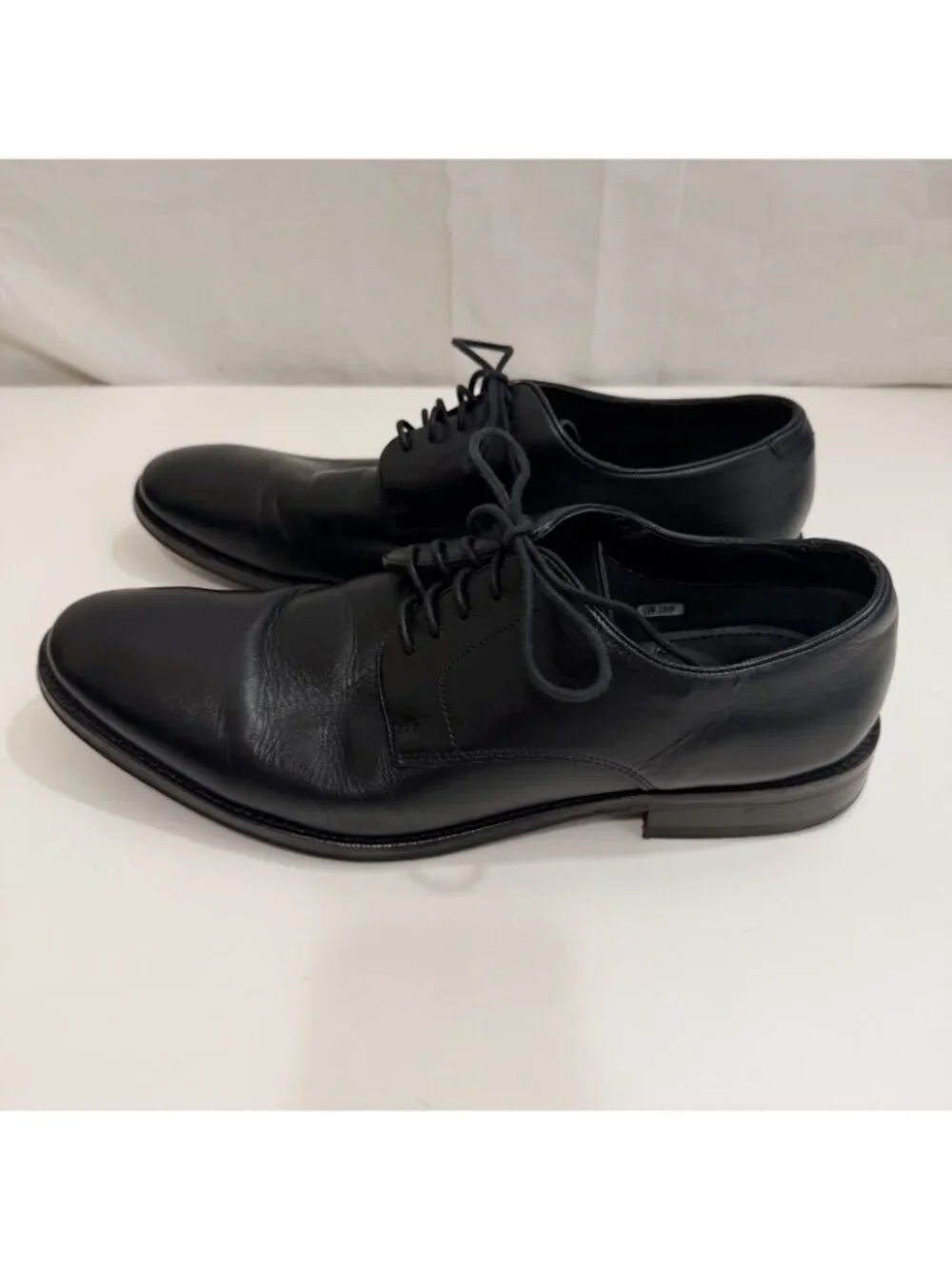 The Black Tux Mens Black Derby Leather Shoes Size 10